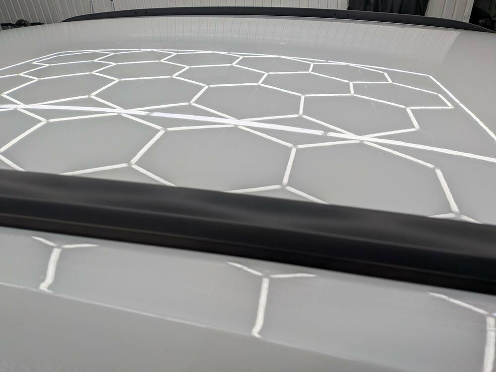 ルーフレールの水シミ除去後