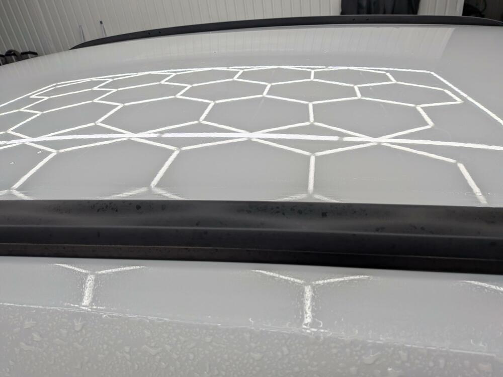 ルーフレールの水シミ除去前