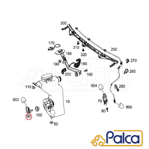 ベンツ ウォッシャータンクレベルセンサー W4 S4 W5 S5 W212 S212 C7 07 W221 C216 純正